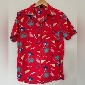 Neff Red Flamingo Pattern Shirt